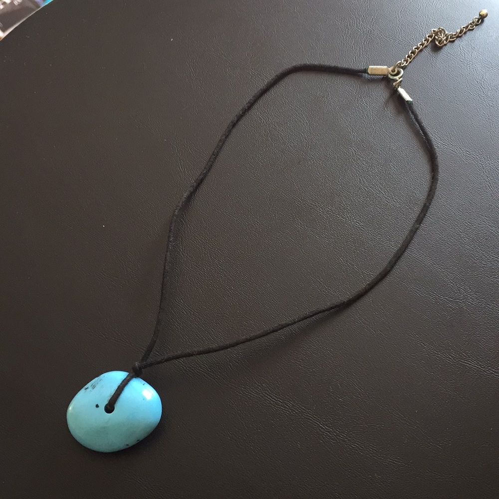 Aqua blue stone necklace - Picture 4 of 5